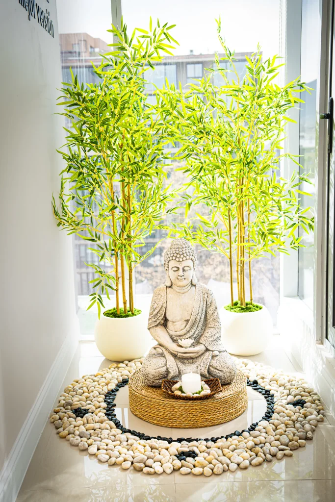 Decoración natural en el interior de Sapphira Privé Providencia